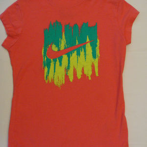 Nike Pink/Coral Painted T-Shirt, Girls M (10-12)